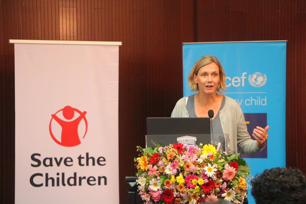 The Centre's CEO speaking at an event to mark 10 years of the CRBP in Sri Lanka